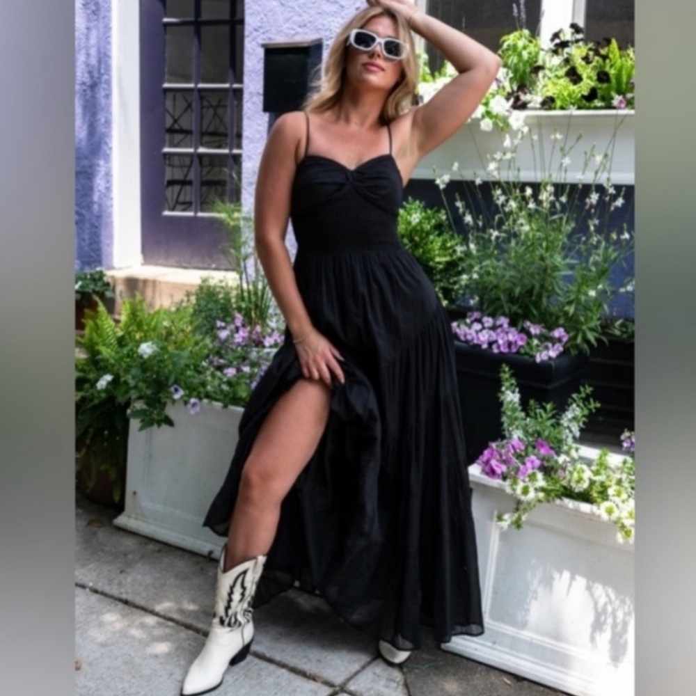 Free People Sundrenched Solid Maxi Dress in Black Size XS - Picture 2 of 11